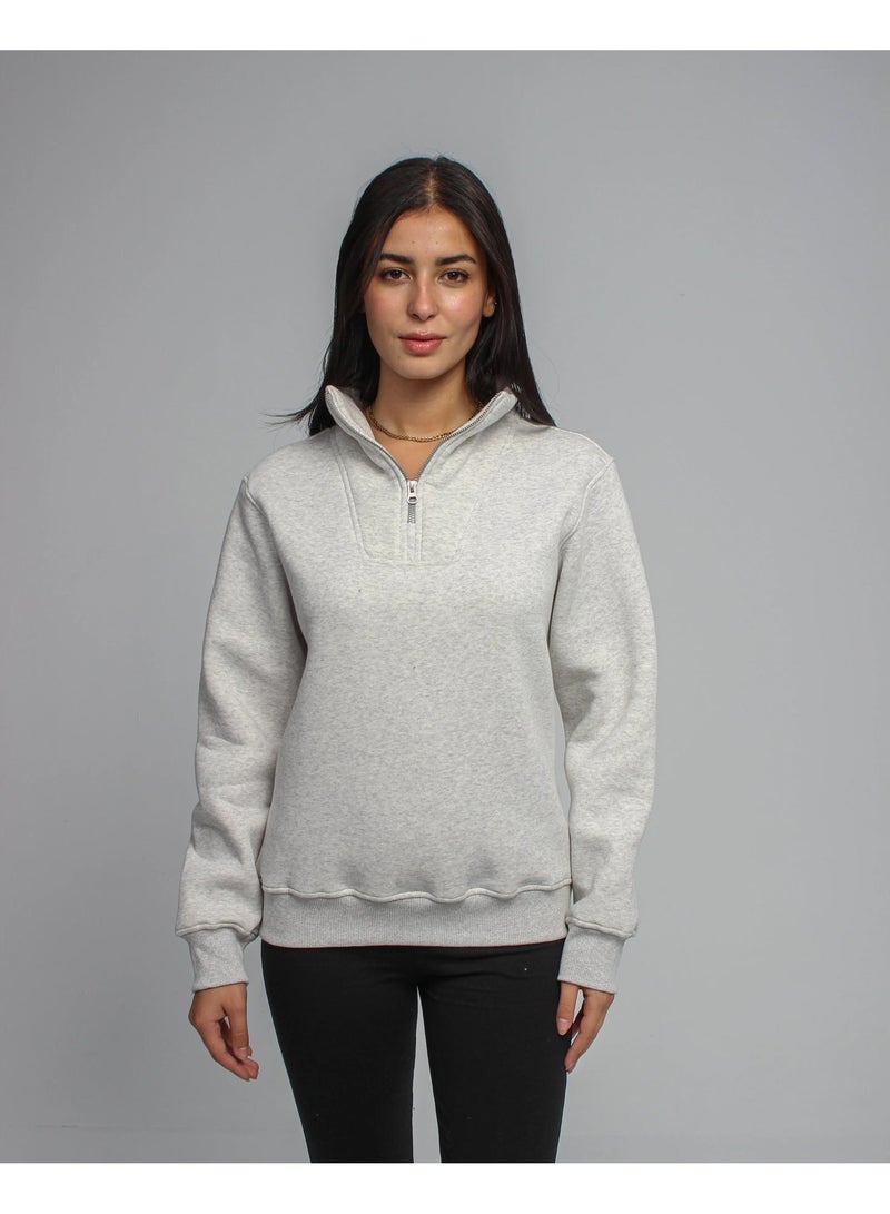 Basic Look Quarter zip Brushed Milton - Image 1
